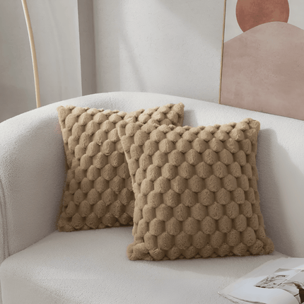 Luxury 3D Fluffy Decorative Pillow Cover 18 × 18 inches – Soft Polyester Cushion Case with Unique Pattern for Sofa, Bed & Living Room Decor