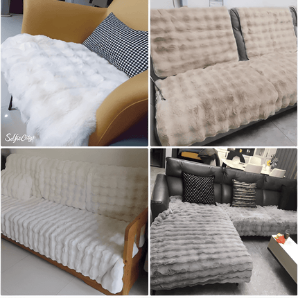 Luxury Plush Sofa Cover – Thick Velvet Furniture Protector for Dogs & Cats – Machine Washable, Anti-Slip, Pet-Friendly Couch Slipcover