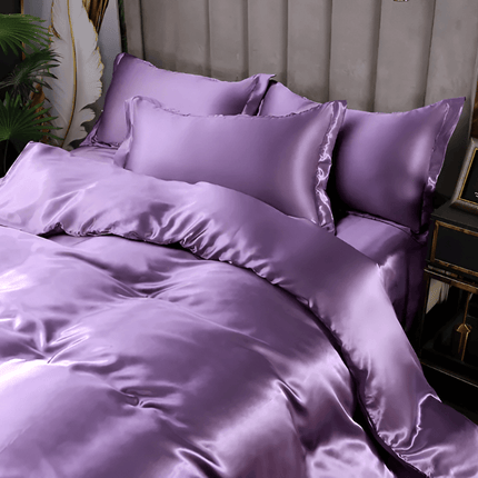 Premium Mulberry Silk Bedding Set – 100% Natural Mulberry Silk Duvet Cover with 2 Pillowcases – Hypoallergenic, Breathable, Temperature-Regulating, and Skin-Friendly