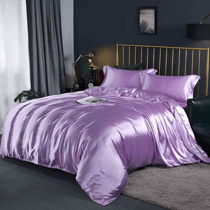 Premium Mulberry Silk Bedding Set – 100% Natural Mulberry Silk Duvet Cover with 2 Pillowcases – Hypoallergenic, Breathable, Temperature-Regulating, and Skin-Friendly