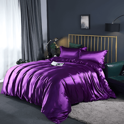 Premium Mulberry Silk Bedding Set – 100% Natural Mulberry Silk Duvet Cover with 2 Pillowcases – Hypoallergenic, Breathable, Temperature-Regulating, and Skin-Friendly