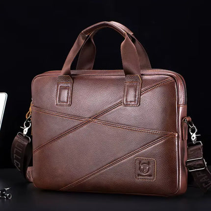 Black Leather Laptop Bag – Stylish & Durable Briefcase for Work & Study