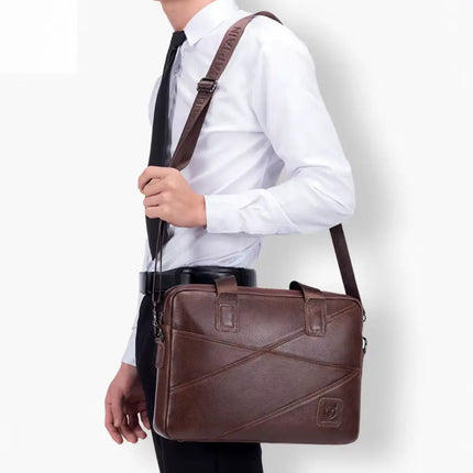 Premium Brown Leather Laptop Bag – Stylish & Durable Briefcase for Men and Women