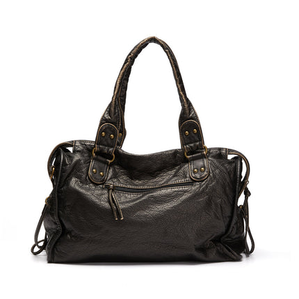Luxe Black Leather Tote Bag for Women – Timeless Design with Spacious Interior