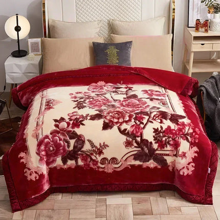 Luxury Floral Fleece Throw Blanket – Ultra Soft & Warm Winter Decor