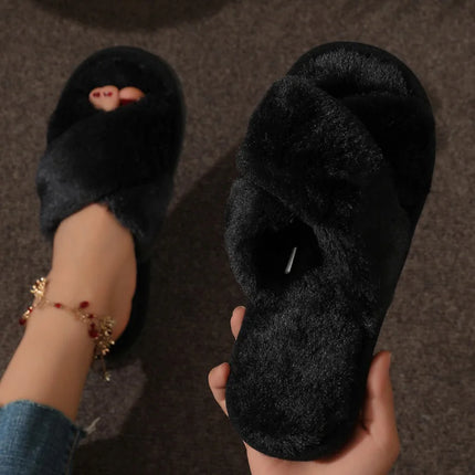 Women's Open Toe Slippers – Cozy Crossband Design with Slip-On Comfort