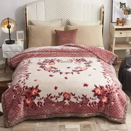 Luxury Floral Fleece Throw Blanket – Ultra Soft & Warm Winter Decor