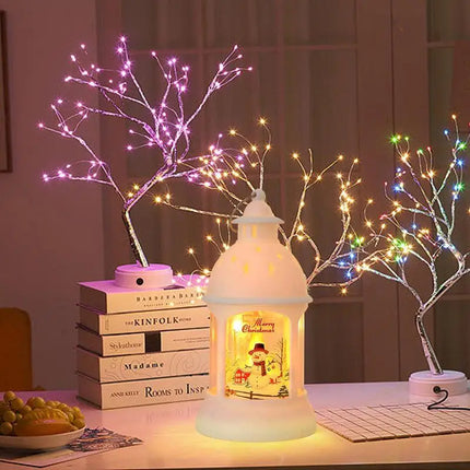 Battery-Powered LED Christmas Lantern – Warm Holiday Decor for Indoors & Outdoors