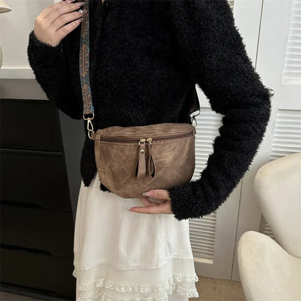 Boho Chic Crossbody Bag with Wide Ethnic Strap – Stylish & Comfortable Shoulder Purse for Women