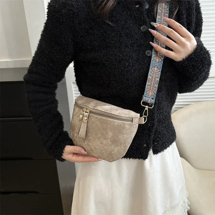 Boho Chic Crossbody Bag with Wide Ethnic Strap – Stylish & Comfortable Shoulder Purse for Women