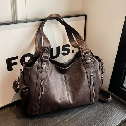 Women's Leather Hobo Bag – Spacious Shoulder Tote with Premium Finish