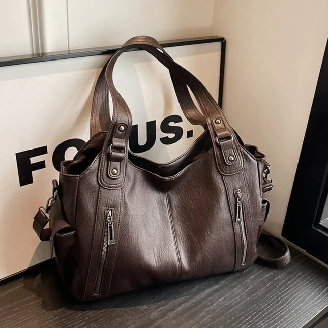 Women's Leather Hobo Bag – Spacious Shoulder Tote with Premium Finish
