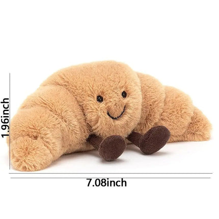 Croissant Plush Pillow – Soft & Funny Smiling Croissant Cushion