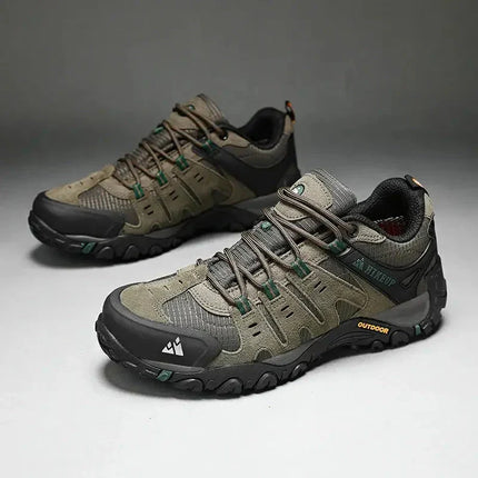 Ledorin Men's Leather Hiking Shoes – Outdoor Walking Shoes