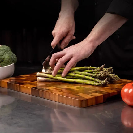 Acacia Wood Cutting Board with Drain Groove – Double-Sided, Small, Medium & Large