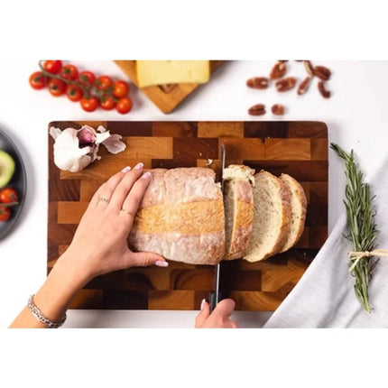 Acacia Wood Cutting Board with Drain Groove – Double-Sided, Small, Medium & Large