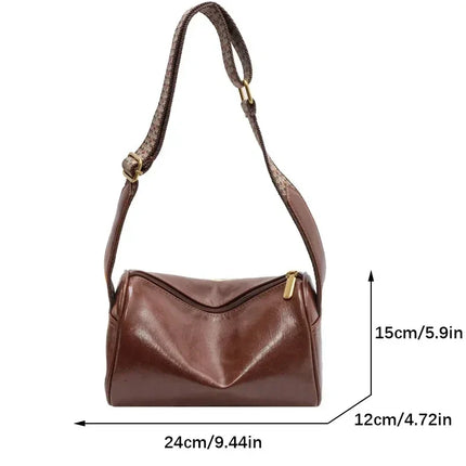 Stylish Leather Shoulder Bag with Braided Strap – Durable, Comfortable, and Spacious