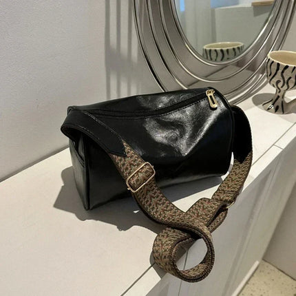 Stylish Leather Shoulder Bag with Braided Strap – Durable, Comfortable, and Spacious