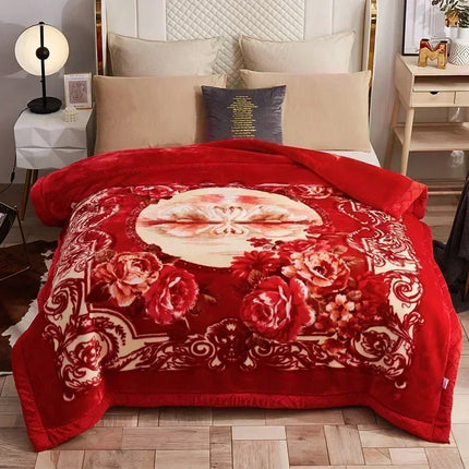Luxury Floral Fleece Throw Blanket – Ultra Soft & Warm Winter Decor