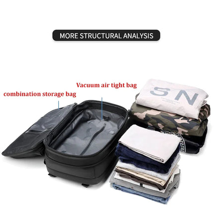 Waterproof Anti-Theft Laptop Travel Backpack – 40L Carry-On Bag with USB Port & TSA Lock