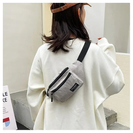 White Crossbody Belt Bag – Adjustable Waist Pack for Women & Men | Stylish, Spacious & Durable