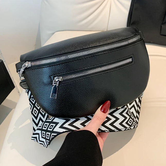 Black Quilted Belt Bag with Gold Hardware – Versatile Crossbody Waist Bag for Women