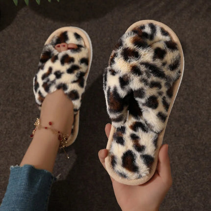 Women's Open Toe Slippers – Cozy Crossband Design with Slip-On Comfort