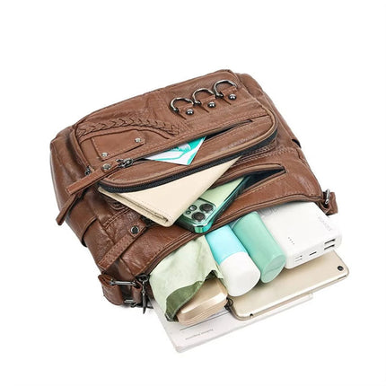 Women's Multi-Pocket Shoulder Bag – Stylish, Spacious & Functional Handbag