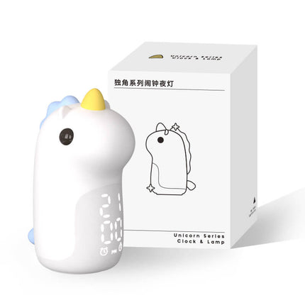 Cute Unicorn LED Alarm Clock & Night Light – USB Powered Decorative Lamp 4.4" x 6.3"