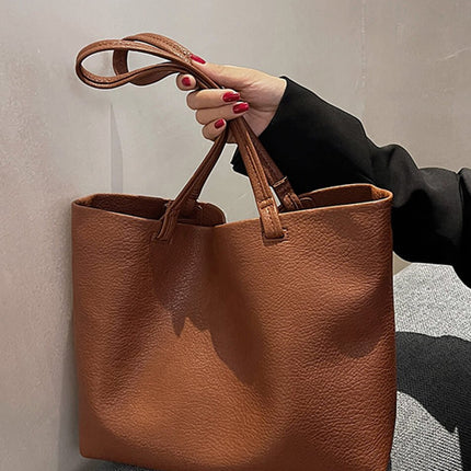 Soft Leather Tote Bag | Spacious Vegan Leather Work & Daily Tote for Women