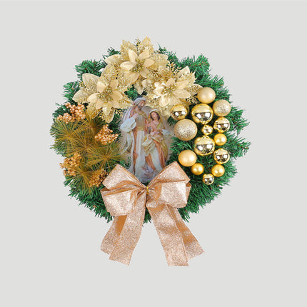 Modern Christmas Wreath 12" – Elegant Holiday Door & Home Decoration