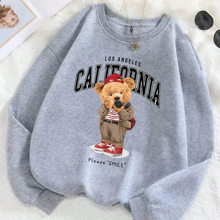 Unisex California Bear Sweater - Oversized Sweater with Bear Print