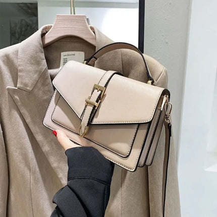 Elegant PU Leather Crossbody Bag with Buckle Closure – Chic Shoulder Bag for Women