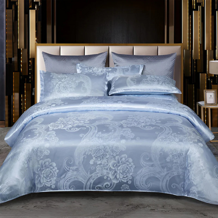 Luxe Satin Floral Duvet Cover Set – Silky Smooth Bedding for a Cool, Elegant Sleep
