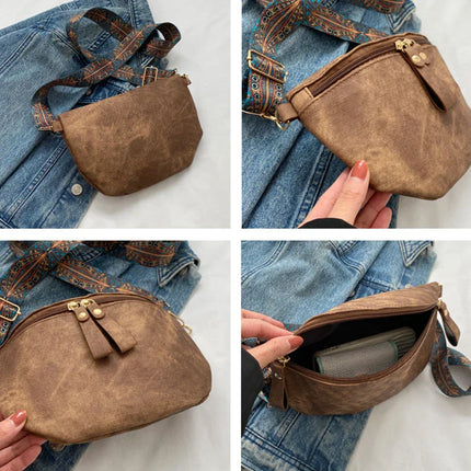 Boho Chic Crossbody Bag with Wide Ethnic Strap – Stylish & Comfortable Shoulder Purse for Women