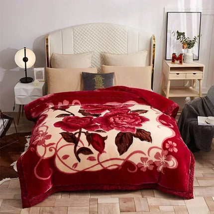 Luxury Floral Fleece Throw Blanket – Ultra Soft & Warm Winter Decor