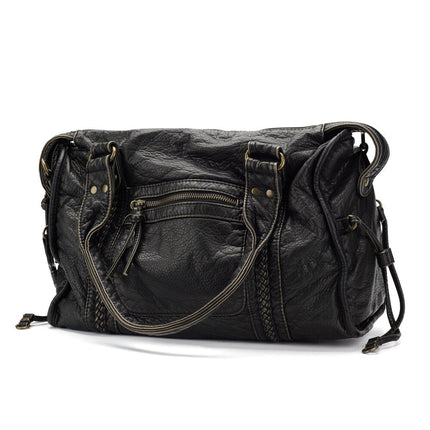 Luxe Black Leather Tote Bag for Women – Timeless Design with Spacious Interior