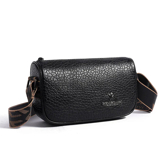 Stylish Women’s Crossbody Bag – PU Leather Compact Shoulder Purse in Black or Beige