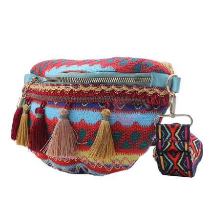 Bohemian Crossbody Bag with Fringe – Colorful, Adjustable Strap, Lightweight & Durable
