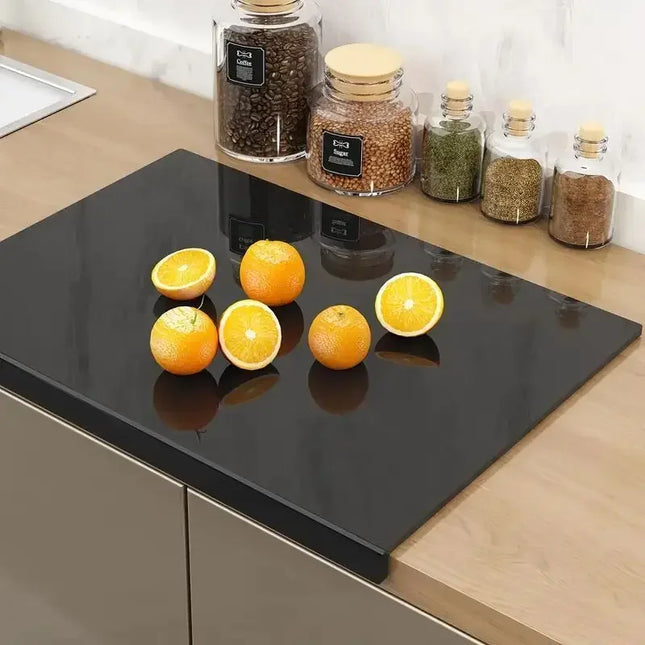 Premium Black Tempered Glass Cutting Board 15.7" x 19.7" – Heat-Resistant, Hygienic, Multi-Use Stove & Countertop Protector