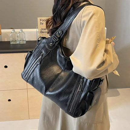 Women's Leather Hobo Bag – Spacious Shoulder Tote with Premium Finish
