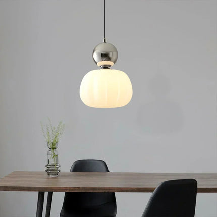 Elegant Art Deco Pendant Light – Cream Shade Ceiling Lamp with Adjustable Height