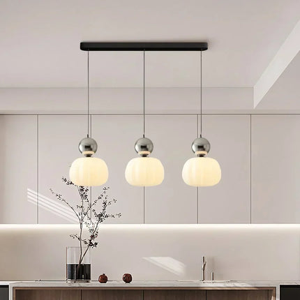 Art Deco Pendant Light – Cream G9 Hanging Lamp with Adjustable Cable
