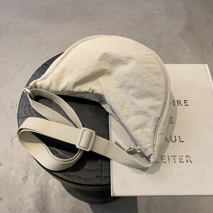 Women's Half Moon Shoulder Bag – Adjustable Canvas Crossbody – Lightweight, Stylish & Versatile