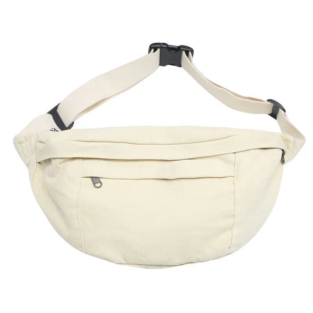 Unisex XL Canvas Crossbody Bag – Adjustable Strap, Large Capacity for Travel, Festivals & Daily Use