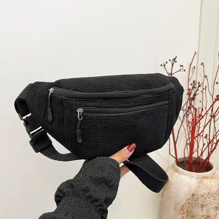 Corduroy Crossbody Bag for Women – Stylish & Practical Hip Bag with Adjustable Strap