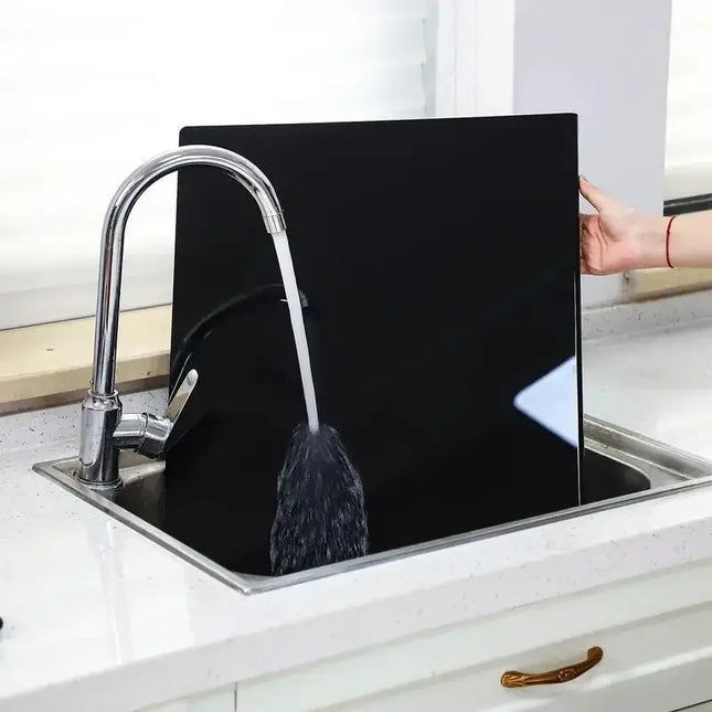 Premium Black Tempered Glass Cutting Board 15.7" x 19.7" – Heat-Resistant, Hygienic, Multi-Use Stove & Countertop Protector