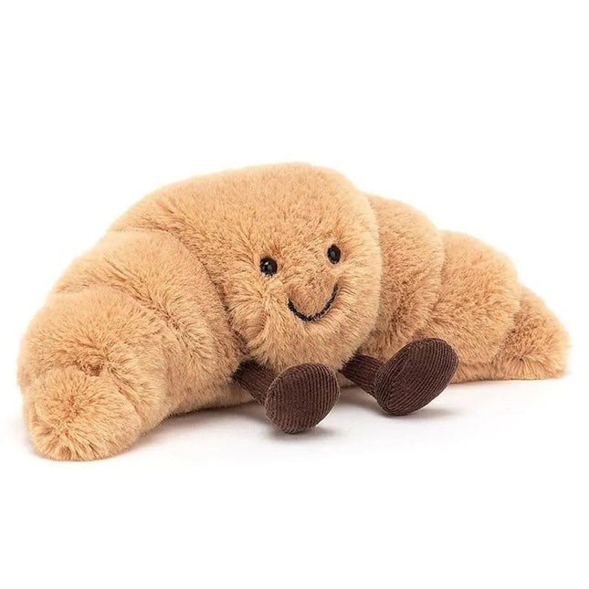 Croissant Plush Pillow – Soft & Funny Smiling Croissant Cushion