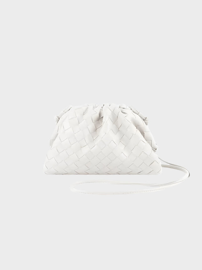 Amelia Mini Vegan Leather Shoulder Bag – Compact Woven Crossbody for Women