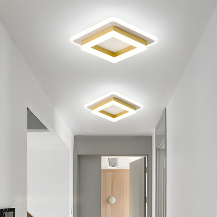 Slim Modern Square LED Ceiling Light 7.9" x 7.9" – Minimalist Flush Mount for Indoor Spaces